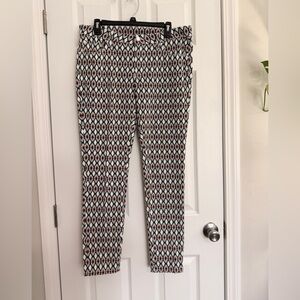 Bisou Bisou Michelle Bohbot Women's Size 12 Geometric Denim Skinny EUC